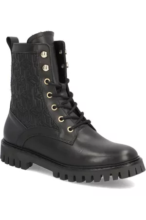 Tommy Hilfiger Damen Schnürstiefel - TH Monogram Lace Up Boot - schwarz