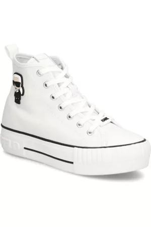 Karl Lagerfeld Damen Schnürschuhe - KAMPUS MAX Karl Ikonik Hi Lace - weiss