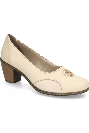 Rieker Damen Pumps - Lederkombination Pumps - beige