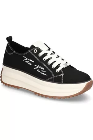 TOM TAILOR Damen Sneakers - Textil Sneaker - schwarz