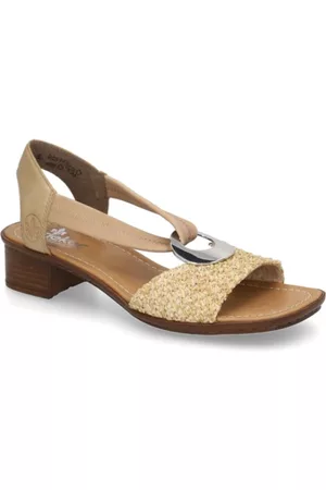 Rieker Damen Sandalen - Textil Sandale - beige