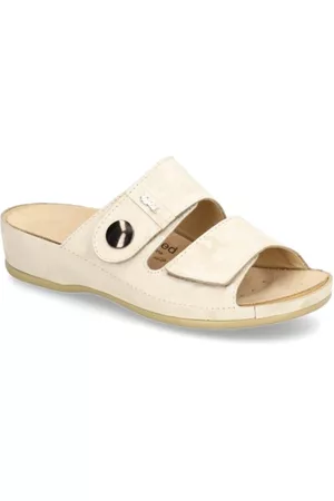 Vital Damen Hausschuhe - Glattleder Hausschuh - beige