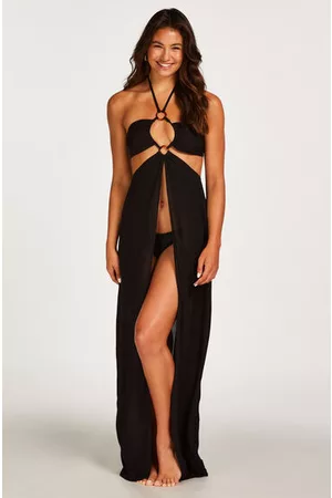 Hunkemöller Damen Strandmode - Offener Kaftan Schwarz