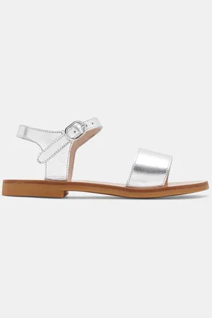Jacadi Offene Kindersandalen für Mädchen aus Lamé durchwirktem Leder