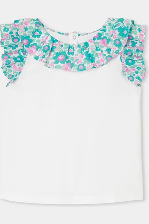 Jacadi T-Shirt mit Ärmeln aus Liberty-Stoff für Mädchen