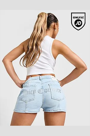 Juicy Couture Diamante Logo Denim Shorts
