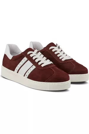 LaShoe Damen Sneakers - Sneaker Retro mit Flagge Bordeaux 36