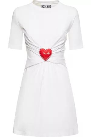 Moschino Damen Freizeitkleider - Jersey-minikleid Mit Herzmotiv