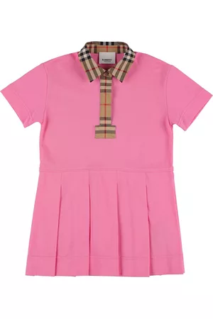 Burberry Mädchen Kleider - Check Insert Cotton Polo Dress
