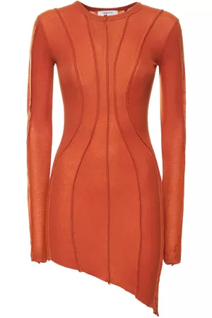 Sami Miro Damen Asymmetrische Kleider - Asymmetric Long Sleeved Jersey Dress