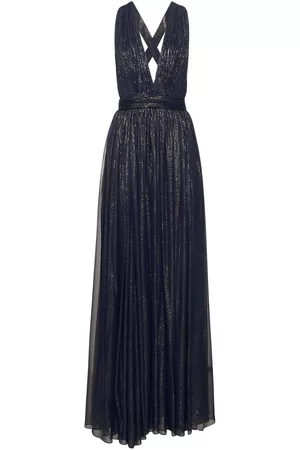 Michael Kors Damen Lange Kleider - Langes Kleid Aus Seidenchiffon Mit Lamé