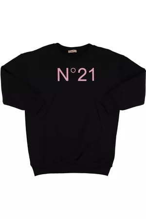 Nº21 Mädchen Sweatkleider ohne Kapuze - Logo Print Cotton Sweat Dress