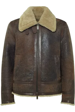 Dsquared2 Herren Lederjacken - Jacke Aus Leder Mit Intarsie