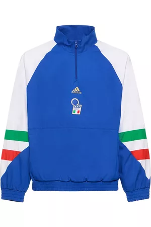 adidas Herren Sweatjacken ohne Kapuze - Italy 2023 Icon Half-zip Sweatshirt