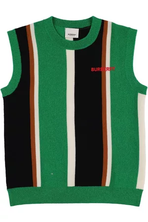 Burberry Jungen Westen - Striped Wool & Cashmere Knit Vest W/logo
