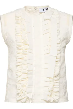 Msgm Jacquard-oberteil Mit Rüschen