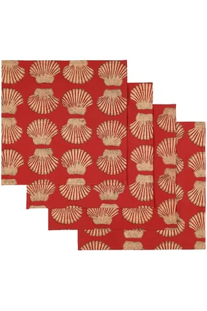 Les-Ottomans Set: 4 Servietten Aus Handbedruckter Baumwolle