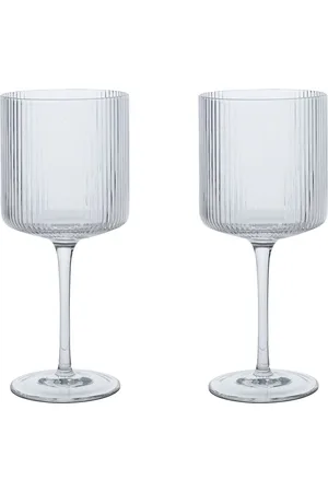 Ferm Living Set: 2 Rotweingläser „ripple“