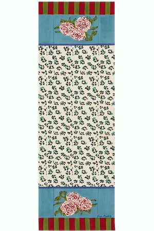LISA CORTI Baumwollläufer „leopard Stripes Sky“