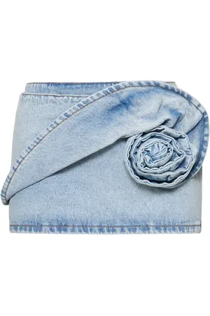 MAGDA BUTRYM Minirock Aus Denim Mit Rosendetail