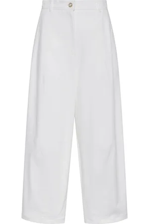 Max Mara Mina Cotton Blend Twill Wide Pants