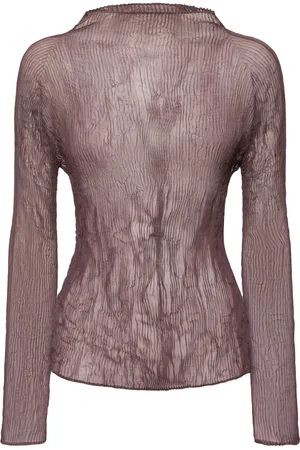 Issey Miyake Chiffon-oberteil Mit Plissees
