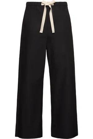 Max Mara Argento Cotton Poplin Wide Leg Pants