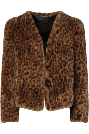 Chloé Jacke Aus Plüsch Mit Leopardendruck