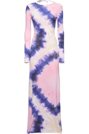 Paco rabanne Printed Stretch Viscose Long Dress