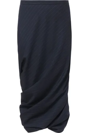 Balenciaga Wollrock Mit Nadelstreifen