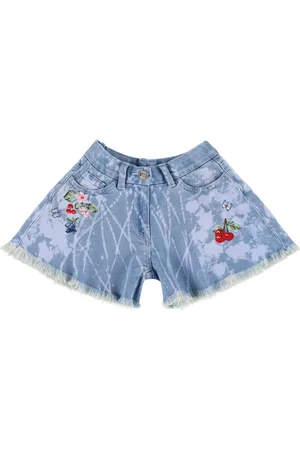 MONNALISA Bestickte Shorts Aus Denim
