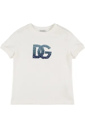 Dolce & Gabbana Verziertes T-shirt Aus Baumwolljersey