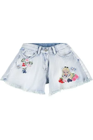 MONNALISA Bestickte Shorts Aus Denim