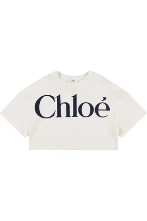 Chloé Bedrucktes Crop-t-shirt Aus Baumwolljersey