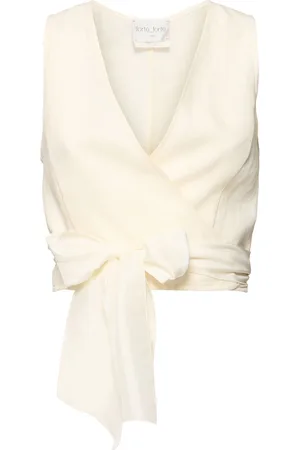 FORTE FORTE Chic Linen Canvas Crossed Top