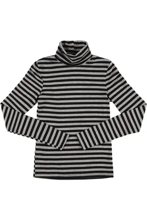 Indee Gestreiftes T-shirt Aus Polymix Mit Rollkragen