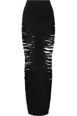 Rick Owens Langer Rock Aus Wollstrick „pillar“