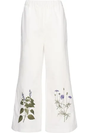 Max Mara Weite Cropped-hose Mit Stickerei „volante“