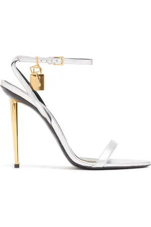 Tom Ford 105mm Sandalen Aus Metallischem Leder „padlock“