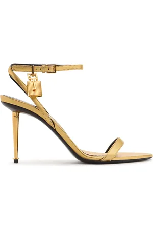 Tom Ford 85mm Sandalen Aus Metallischem Leder „padlock“