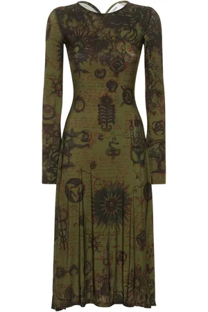 Marine Serre Midikleid Aus Viskosejersey