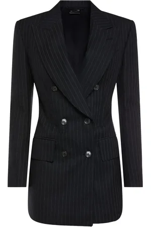 Tom Ford Blazer Aus Wollflanell Mit Nadelstreifen