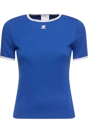 Courrèges T-shirt Aus Baumwolle Mit Kontrastdetails