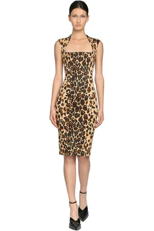 MUGLER Bleistiftkleid Aus Stretch-gabardine Mit Druck