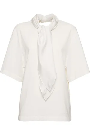 Carven T-shirt Aus Baumwolljersey Mit Schleife