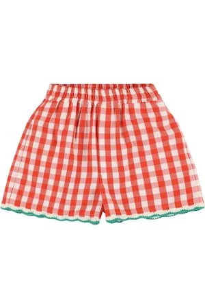 Stella McCartney Shorts Aus Baumwollhäkelei Mit Karodruck