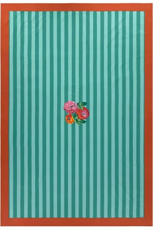 LISA CORTI Tischdecke „nizam Stripes Aqua Veronese“