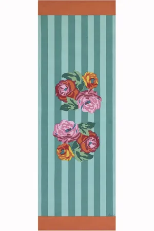 LISA CORTI Doppelplatzdecken „nizam Stripes Aqua Veronese“