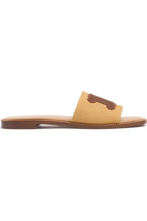 Max Mara 10mm Cotton & Leather Slides