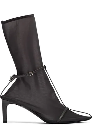 Jil Sander 65mm Hohe Stiefeletten Aus Leder Und Mesh